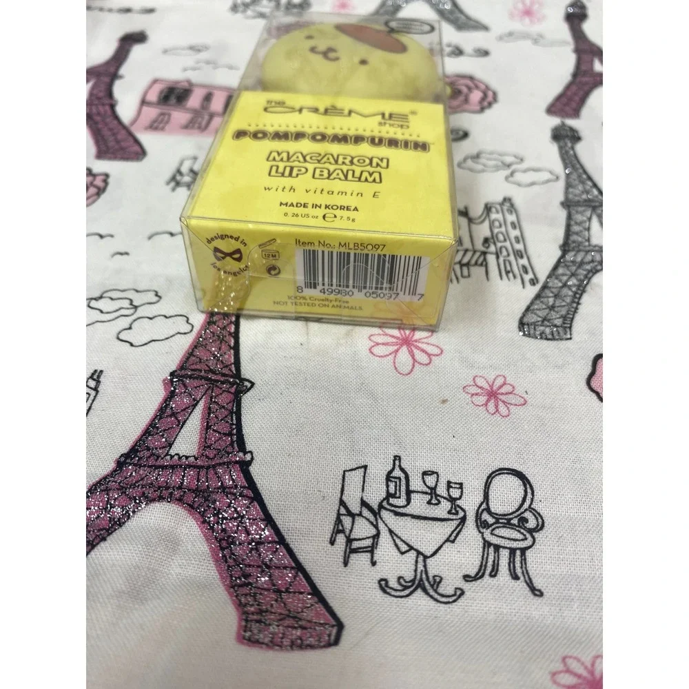 The Creme Shop Sanrio Pompompurin Macaron Lip Balm Caramel Pudding Limited Ed